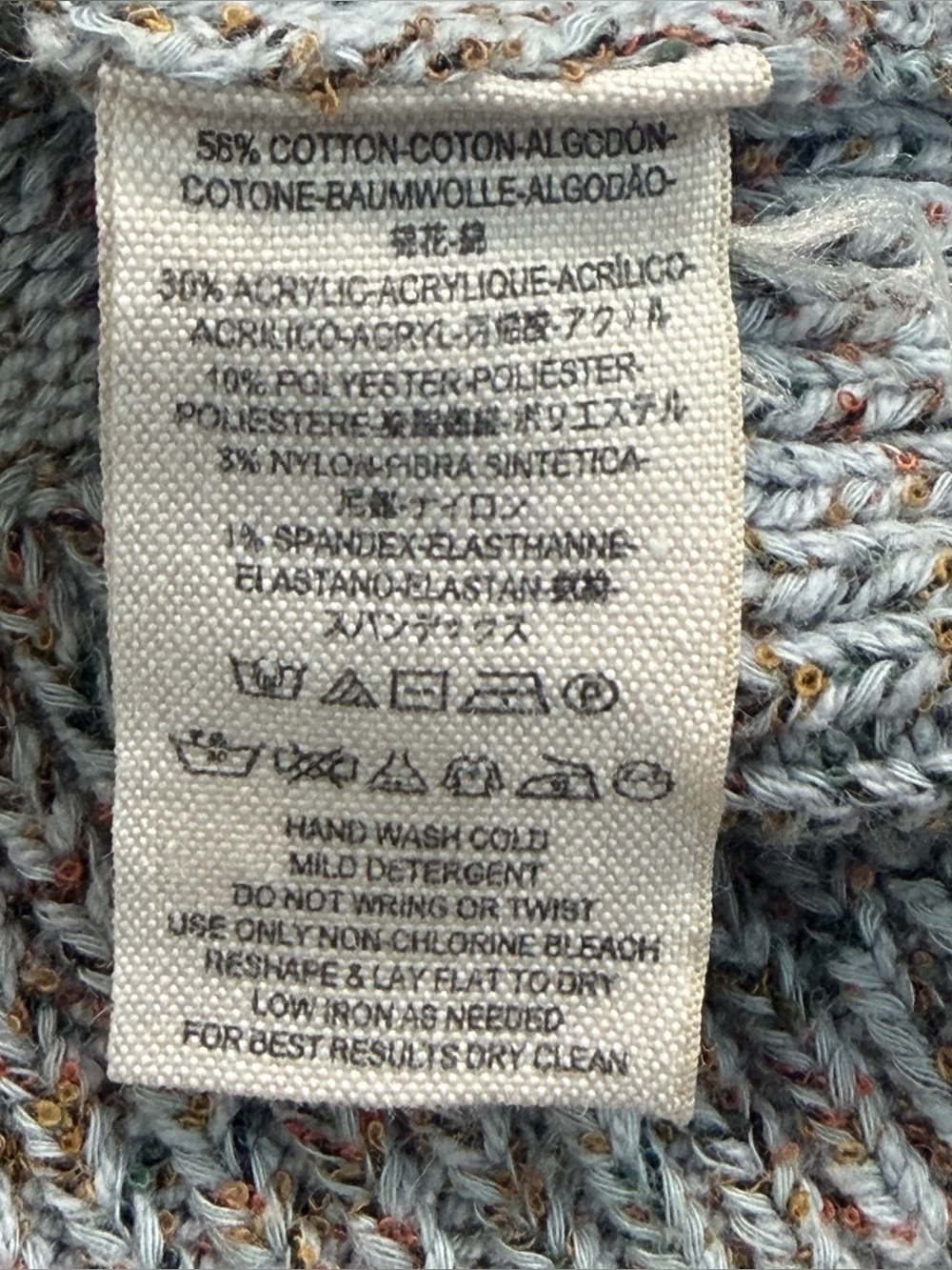 Free People Gray Marled Chevron Knit Crewneck Sweater Women’s Medium - Picture 12 of 13